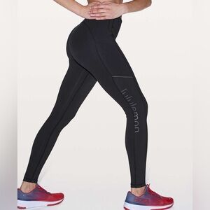 lululemon black speed up side logo 28” legging